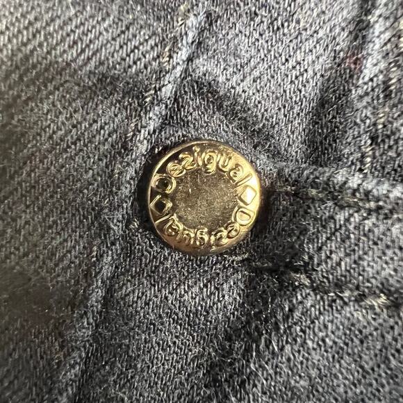 Desigual Navy Blue Jogger Jeans Flower Graffiti Size 30 - Picture 9 of 13